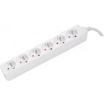 Multiprise blanche – 6 prises – Longueur 0,80 m – Electricité et domotique