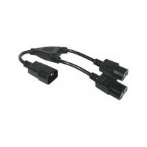 Rallonge électrique secteur en y noir 0.30m (808430) - Exertis Connect