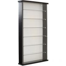 Exhibit - mdf 6 Shelf Glass Wall Display Cabinet - Black - Black