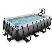 EXIT Black Leather Pool 400x200x100cm mit Sandfilterpumpe - schwarz