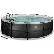 Exit Black Leather pool 16ft x 48in with sand filter pump - black