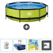 Exit Toys - exit Runder Pool mit Kalkrahmen – 300 x 76 cm – Inklusive Zubehör CB24