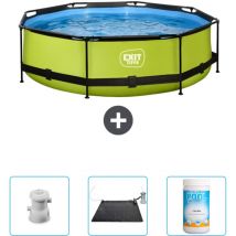 Exit Toys - exit Runder Pool mit Kalkrahmen – 300 x 76 cm – Inklusive Zubehör CB92