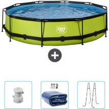 Exit Toys - exit Runder Pool mit Kalkrahmen – 360 x 76 cm – Inklusive Zubehör CB95