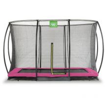 EXIT Silhouette Bodentrampolin 244x366cm mit Sicherheitsnetz - rosa