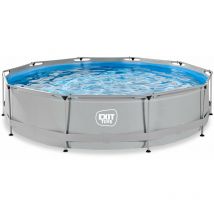 EXIT Soft Grey Pool ø360x76cm mit Filterpumpe - grau