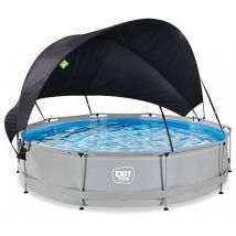 Toro - exit Soft Grey pool 12ft x 30in with filter pump and canopy - grey