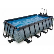 EXIT Stone Pool 400x200x100cm mit Sandfilterpumpe - grau