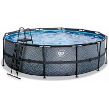 EXIT Stone Pool ø488x122cm mit Sandfilterpumpe - grau