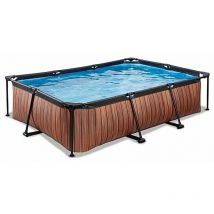 Chendyy - exit Wood pool 10ft x 6.6ft x 25.6in with filter pump - brown