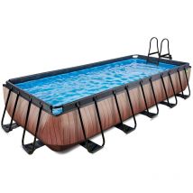 EXIT Wood Pool 540x250x100cm mit Filterpumpe - braun