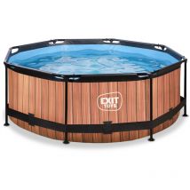 Exit Wood Pool Ø244x76cm Mit Filterpumpe - Braun