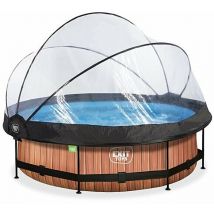 Pesce - exit Wood pool 10ft x 30in with filter pump and dome - brown