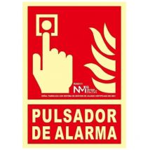 Señal pulsador de alarma pvc Normaluz 1mm clase a 210x300mm