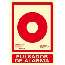 Señal pulsador alarma homologada pvc 21x30cm Rojo - Rojo