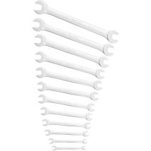 Coffret cliquet et douilles – Jeu de 12 clés à fourches – Acier au chrome vanadium – Taille du cliquet, Type de clé, Largeur, Quantité par pack, 