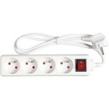 Presa multipla 4 posti con interruttore – 486801 – 230V CA, 3500W, 10A, 1,5m – Expert Line