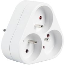 Multiprise triangulaire 3 prises 10/16 A – Electricité et domotique – Nombre prise(s), Longueur, Puissance, Quantité par pack, Intensité courant