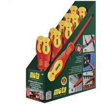 Juego Destornilladores Aislados Cartón 1000V 2DIR3 2DIR4 2DIR5 2DIP1 2DIP2 Expositor 10pcs Mota
