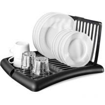 Extendable black dish rack with space for plates and glasses 82393211 82393211 82393211 82393211 82393211