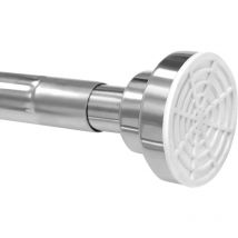 Brisunshine - Extendable Shower Curtain Pole Telescopic Tension Rod 105-170cm Stainless Steel Bath Closet Hanging Pole