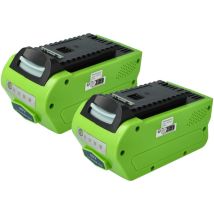 Extensilo - 2x batteria compatibile con Greenworks G40GCK4, G40GCK2, G40GC, G40DT35, G40HTK2, G40HT, G40LM35 utensile elettrico (5000 mAh, Li-Ion, 40