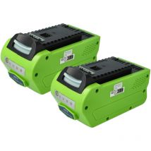 Extensilo - 2x Batterie remplacement pour Greenworks 29717, 29727, 29472, 29662, g-max 4 ah Li-Ion, 29462 pour outil électrique (5000 mAh, Li-ion, 40