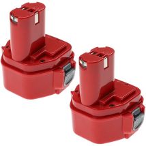 2x Batteries compatible avec Makita 6216DWBE, 6216DWDE, 6217D, 6217DWDE, 6216DWFE outil électrique (3300 mAh, NiMH, 12 v) - Extensilo