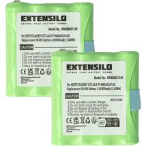 Extensilo - 2x Batteries remplacement pour Midland BATT-4R, BATT4R, KEBT-072-A, KEBT072A pour radio talkie-walkie (800mAh, 4,8V, NiMH)