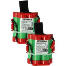 Extensilo - 2x Battery compatible with Flymo 1200R 2018 Lawnmower (3000mAh, 18 v, Li-ion)