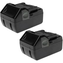 Extensilo - 2x Battery Replacement for Hitachi / Hikoki 33055, 330067, 330068, 330139 for Electric Work Tool, Vacuum Cleaner (5000 mAh, Li-ion, 18 v)