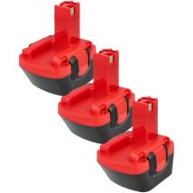 Extensilo - 3x Akku Ersatz für Bosch 2 607 335 416, 2 607 335 429, 2 607 335 414, 2 607 335 415 für Elektrowerkzeug (3300 mAh, NiMH, 12 v)
