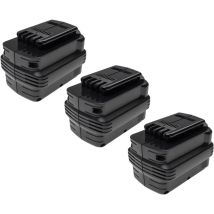 Extensilo - 3x Akku Ersatz für Dewalt DE0240-XJ, DE0242, BHA24, DE0240, DE0243, DE0241 für Werkzeug (3300 mAh, NiMH, 24 v)