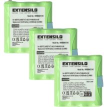 Extensilo - 3x Akku kompatibel mit Motorola tlkr T3, T4, T5, T50, T6, T60, T61, T7, T8, T80 Funkgerät, Walkie Talkie (800mAh, 4,8V, NiMH)