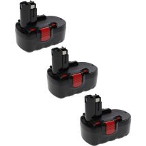 Extensilo - 3x batteria sostituisce Bosch 2 607 335 266, 2 607 335 278, 2 607 335 536 per attrezzo da lavoro (3300 mAh, NiMH, 18 v)