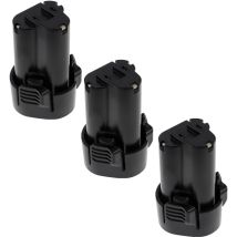 3x Batteries compatible avec Makita CL100DW, CL100DZ, CL102DZX, DA330, DA330D outil électrique (2500 mAh, Li-ion, 10,8 v) - Extensilo