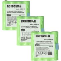 Extensilo - 3x Batteries compatible avec Motorola tlkr T3, T4, T5, T50, T6, T60, T61, T7, T8, T80 radio talkie-walkie (800mAh, 4,8V, NiMH)