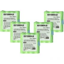 5x Akku kompatibel mit Midland G223, G225, G226, G227, G300, G300M, GXT200 Funkgerät, Walkie Talkie (800mAh, 4,8V, NiMH) - Extensilo