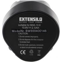 Extensilo - Akku kompatibel mit Makita DF030, DF030D, DF030DWE, DA330DZ, DA330DWE Elektrowerkzeug (2500 mAh, Li-Ion, 10,8 v)