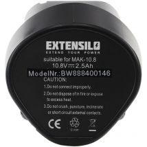 Extensilo - Akku kompatibel mit Makita LCT207, LCT207W, LM01, LM01W, LM02, ML100 led Elektrowerkzeug (2500 mAh, Li-Ion, 10,8 v)