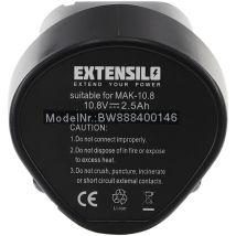 Batterie compatible avec Makita Softshell 10,8 v veste chauffante, STEXMR051 outil électrique (2500 mAh, Li-ion, 10,8 v) - Extensilo