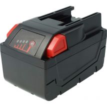 EXTENSILO Batterie compatible avec Milwaukee V28 SX, V28 VC outil électrique aspirateur (5000 mAh, Li-ion, 28 V)