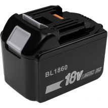 EXTENSILO Battery compatible with Makita XAG06Z, XAG06MZ, XBP02Z, XBP01Z, XDT01, XDT01Z, XAG03Z Power Tools (6000 mAh, Li-ion, 18 V)