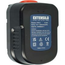 Extensilo - Replacement Battery compatible with Black & Decker CP12KB, EPC126, EPC126BK, EPC128, EPC128BK Electric Power Tools (3300 mAh, NiMH, 12 v)