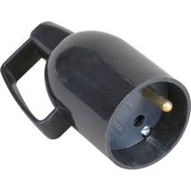 Alargador 16A 2P+T con tapa + anillo Color Negro