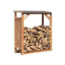 Extension abri bûches en bois coloris miel