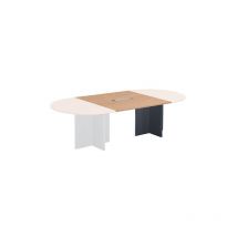 Sans Marque - Extension chêne clair pour table modulable avec Top Access intégré pieds croix anthracite Essens - Maxiburo