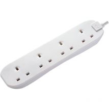 Extension Lead 240 Volt 4 Gang 13 Amp White 5 Metre MSTBFG5