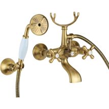 Externe Badgruppe mit Brausegarnitur in Bronzefarbe Gattoni Calypso 1150150V0 Bronze - Mit Duschset