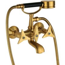 Mamoli - Externer Badmischer in der Farbe Messing gebürstet mit Handbrause Gio Ponti 1030F214002G Messing gebürstet